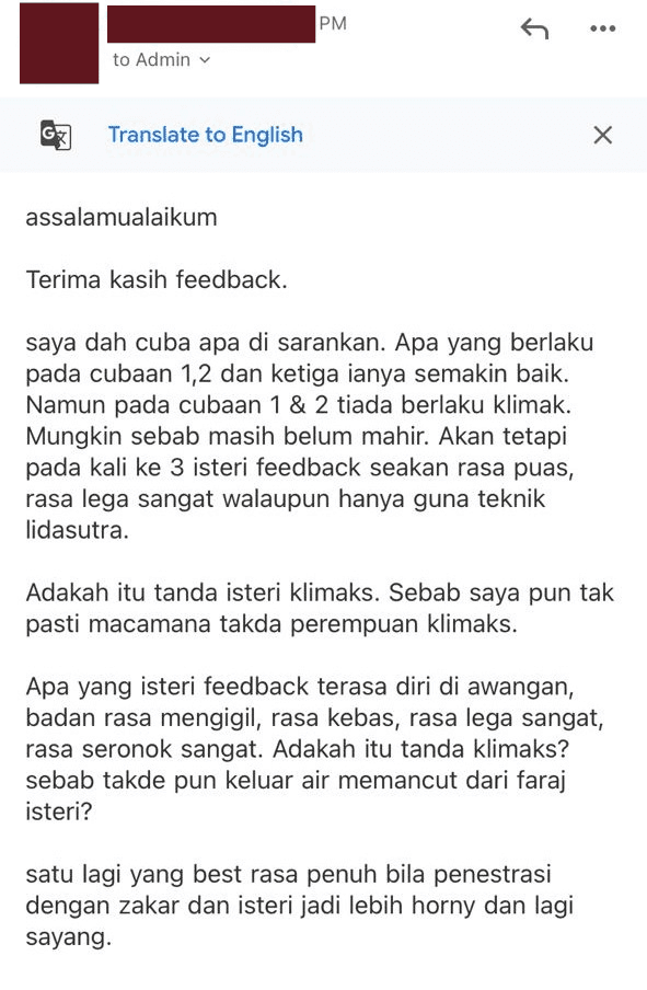 Feedback isteri selepas mengamalkan Terapi Lidasutra