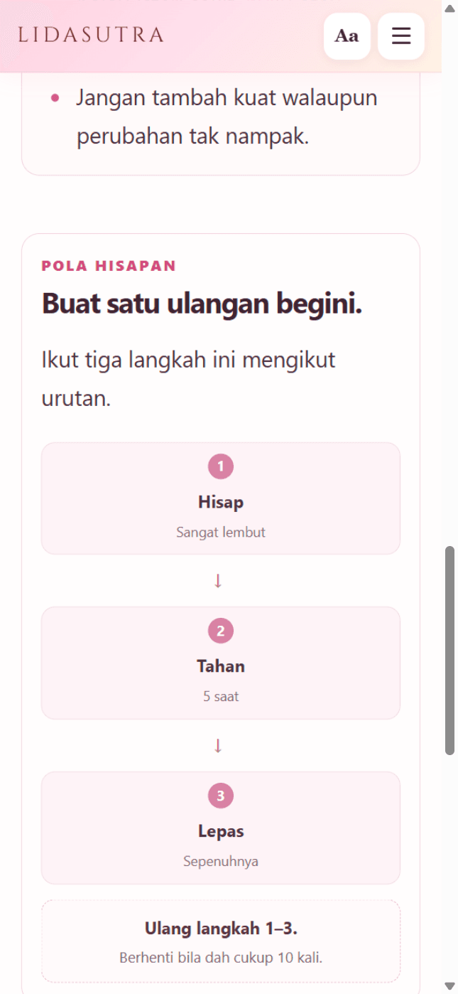 Contoh langkah pola hisapan dalam ebook reader Lidasutra
